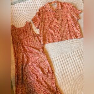 2 Pc Linen Blend Sheath Dress and Top